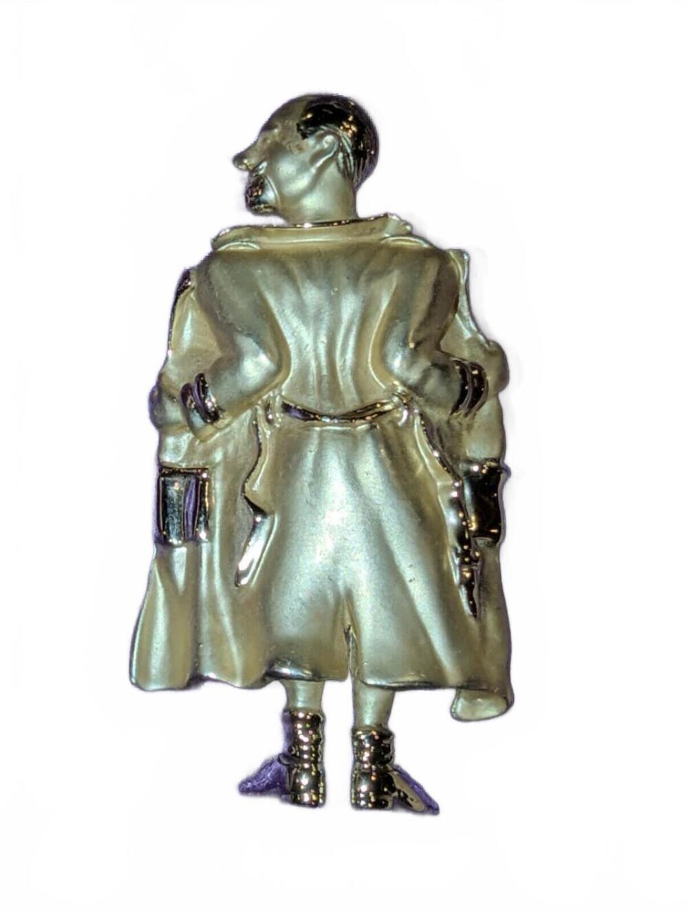 Vintage Gold-Tone Figural Cloaked flasher Character Brooch Pin